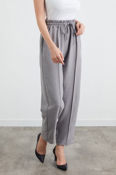 Fulla Moda Linen Shalwar Trousers with Tie Waist