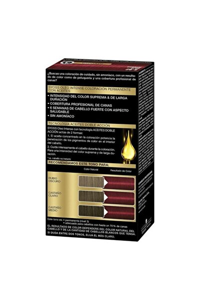 Syoss Vopsea de păr permanentă, Syoss Oleo Intense, 5-92 Roșu intens, 50 ml