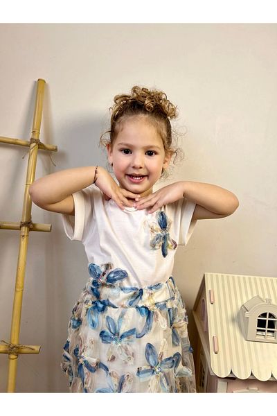 My Lusa baby wear Girl's Double Suit with Floral Skirt