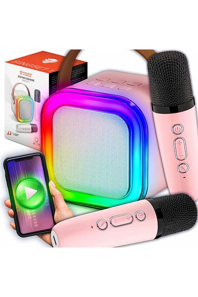 NewEvo Bluetooth 5.3 Karaoke Speaker Set With 2 Wireless Microphones, For Adults and Children