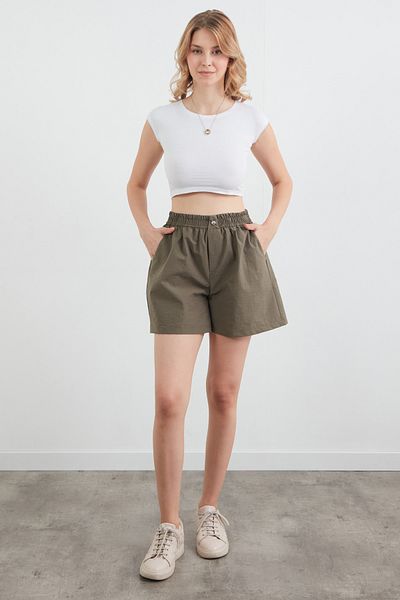 Fulla Moda Βασικό υφασμάτινο σορτς με ελαστική μέση