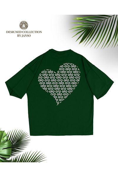 JANSO GROUP -Women Cotton Printed White Heart Short Sleeve Tshirt Oversize Big Size