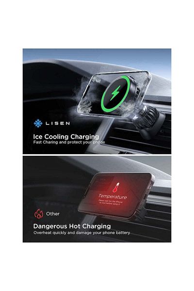 LISEN Car Buddy Magnetic Wireless Car Charger Ventilator - New Product