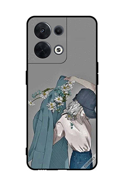 Covernex غطاء حماية لهاتف Oppo Reno8 بقبعة فتاة ترتدي معطفًا مزهرًا