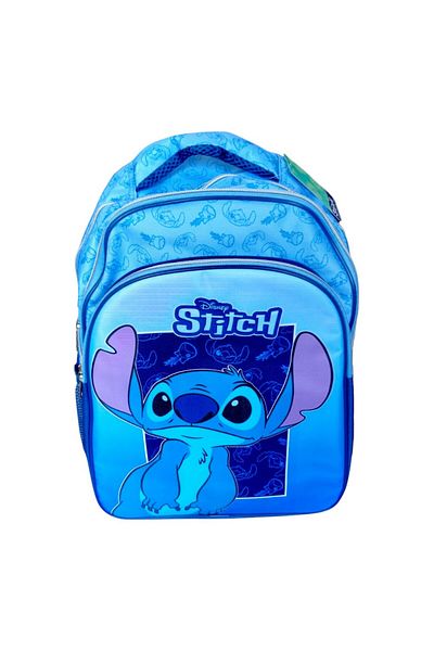 Stitch Ghiozdan copii, 42x30x17 cm, cu trei compartimente si doua buzunare laterale, albastru, Stitch