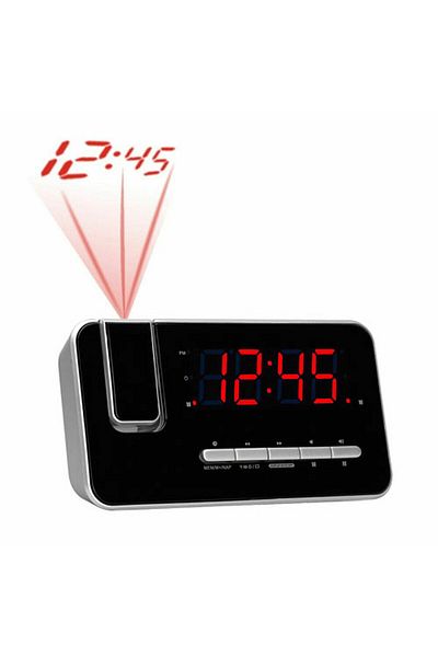 Denali Electronics Clock Radio, Denver Electronics CRP618, Projector, Black