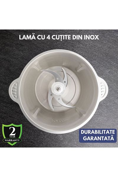 Zetta Innovation Zetta Innovation Electric Chopper 500W, 3 Liters, 2 Speeds, Stainless Steel