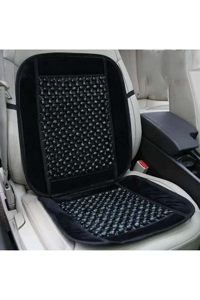 CED AUTO TRADE Car Seat Cover, Massage Seat Cushion, With Wooden Balls and Plush, Black Color, Easy to Install