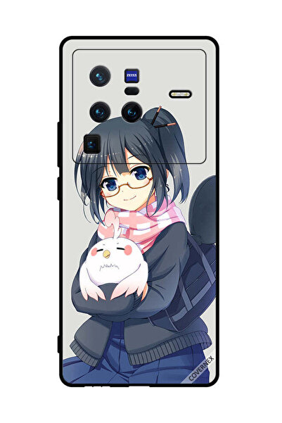 Covernex غطاء حماية لهاتف فيفو X80 برو - فتاة تحمل حيوانًا أليفًا