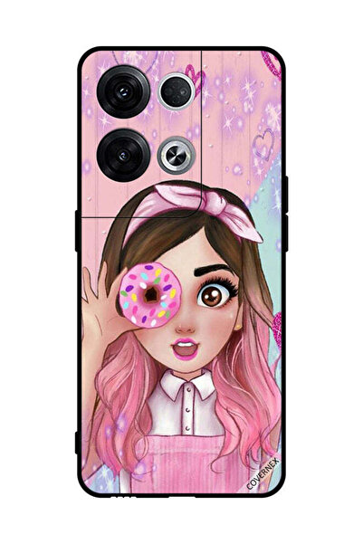 Covernex غطاء حماية لهاتف Oppo Reno8 Pro+ فتاة صغيرة لطيفة تحمل دونات
