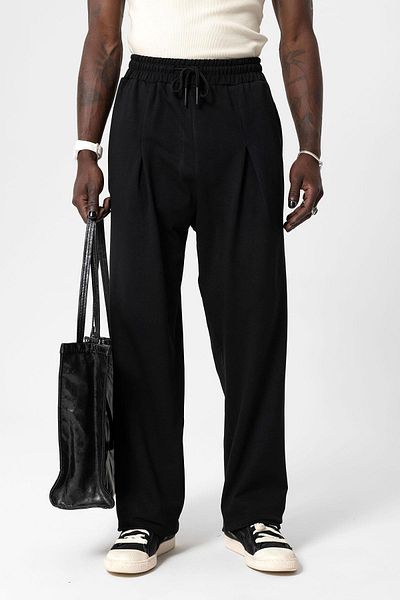 VAMOSCLO Basic Baggy Tracksuit Bottom Black
