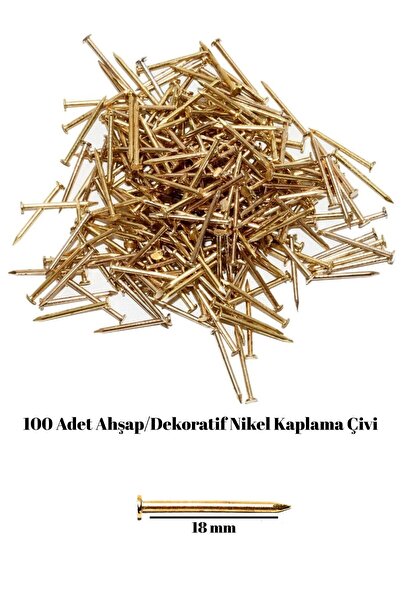 Netzerkoz 18 mm 100 adet Nikel Kaplama Minik Ahşap Dekorasyon Çivisi-ince İşç...