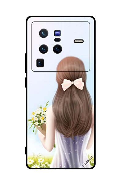 Covernex غطاء حماية لهاتف فيفو X80 برو فتاة جميلة تحمل الزهور
