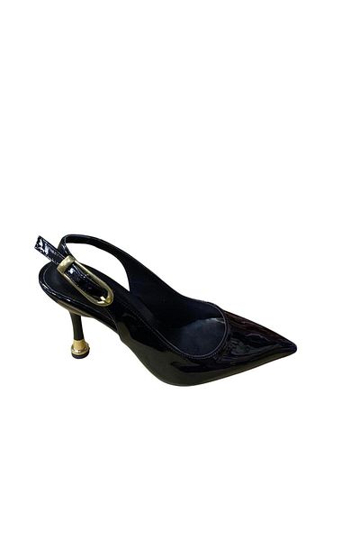 güven kundura Women's Open Back Metal Heel Stiletto