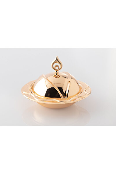 Dania Date Bowl with Golden Lid 17×17×4cm