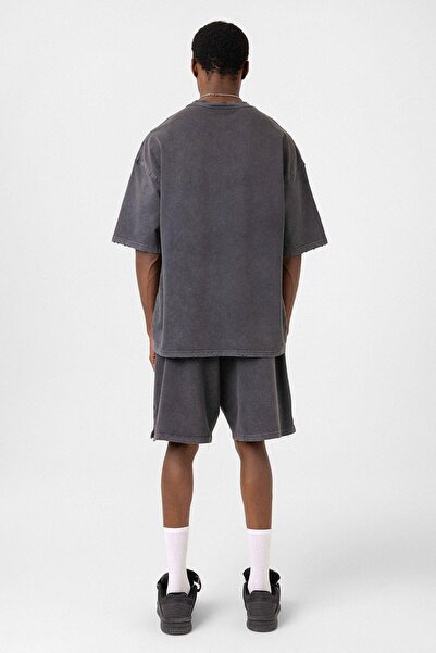 VAMOSCLO Basic washable Oversized shorts set black