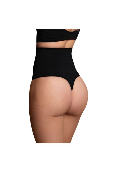 Bye Bra Seamless Thong Panty, BYE BRA, Black, Size XXL