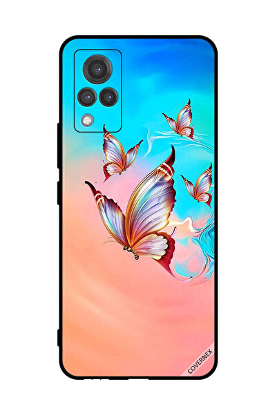 Covernex غطاء حماية لهاتف فيفو V21 - فراشات تحلق فوق الطلاء
