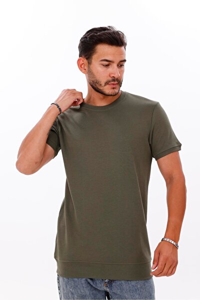 yakamor Men's Skirt Sleeve Ribbed Doubleface Tshirt