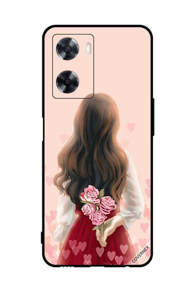 Covernex غطاء حماية لهاتف Oppo A77 4G فتاة تخفي الزهور
