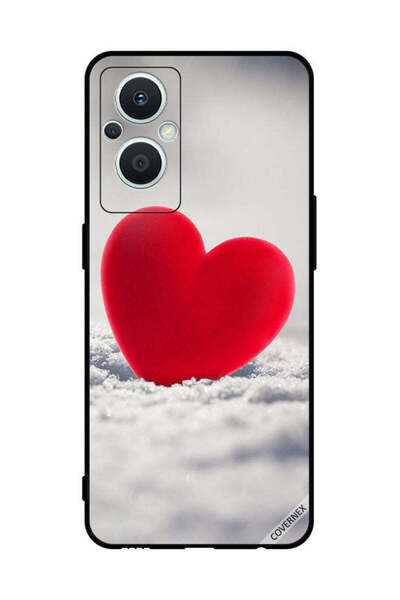 Covernex غطاء حماية لهاتف Oppo Reno 7 Lite بتصميم قلب أحمر جميل