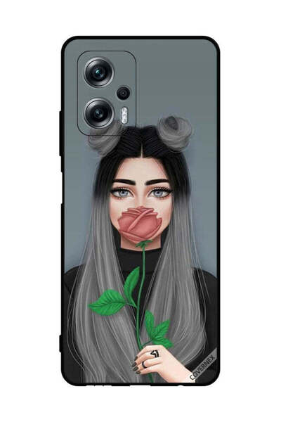 Covernex غطاء حماية لهاتف Xiaomi Poco X4 GT بطبعة فتاة لطيفة تخفي فمها على شك...