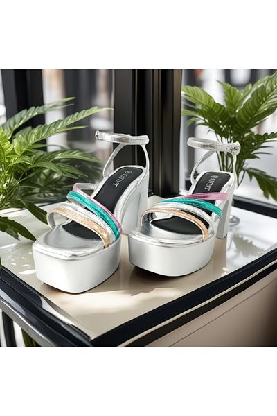 OEM Women's sandals with platform and thick heel, versatile model, eco-leather, 1140