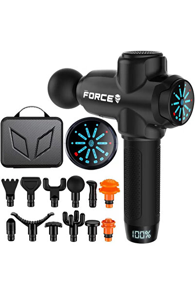 Renew Force pistol de masaj profesional, 10 viteze, motor silențios, ecran LCD cu ecran tactil