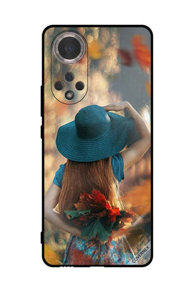 Covernex غطاء حماية لهاتف Honor 50، فتاة قبعة تخفي الحب والأوراق