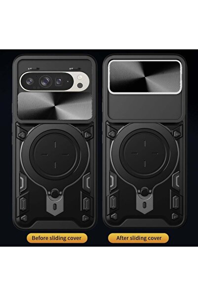 SKYDDAR INNOVATION Θήκη για Google Pixel 9 / Pixel 9 Pro, CamGuard Pro, Μαγνητικό δαχτυλίδι, σετ αυτοκόλλητων, Ροζ Χρυσό