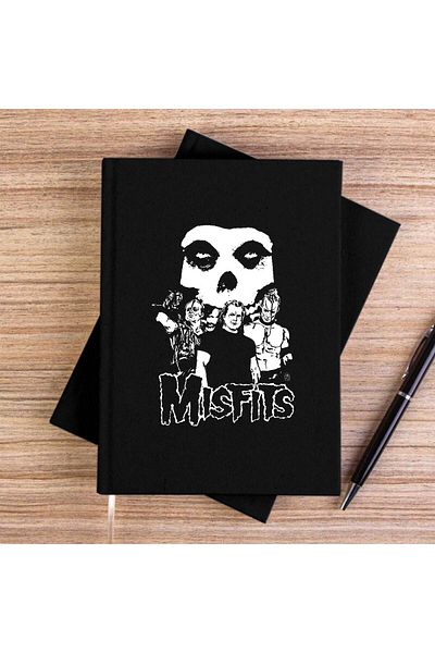 Z zepplin Misfits Group Logo Black Unlined Canvas Notebook