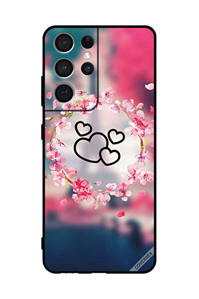 Covernex غطاء حماية لهاتف سامسونج S21 ألترا 5G - مشبك فني على شكل قلوب