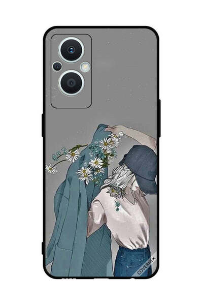 Covernex غطاء حماية لهاتف Oppo Reno 7 Lite بتصميم فتاة ترتدي معطفًا