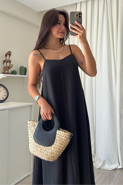 Zikuv Giyim ve Moda Tasarım Adjustable Strap Long Dress