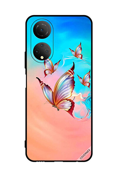 Covernex غطاء حماية لهاتف Honor X7 بطبعة فراشات تحلق فوق الطلاء