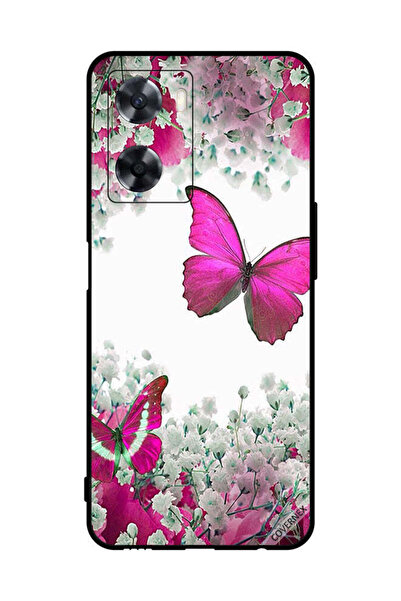 Covernex غطاء حماية لهاتف Oppo A77s برسومات فراشات جميلة وورود صغيرة