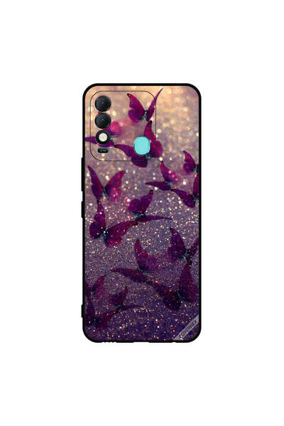 Covernex غطاء حماية لهاتف تكنو سبارك 8 بنقشة فراشات لامعة