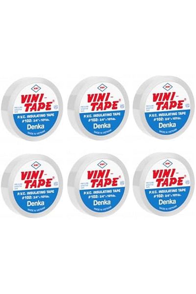 Yuwell YU WELL VINI Insulation Tape (Made in Japan) for Home, Industrial, and Electric (White Pack of 6)