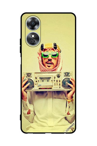 Covernex غطاء حماية لهاتف Oppo A17 يحمل جهاز موسيقى عتيق
