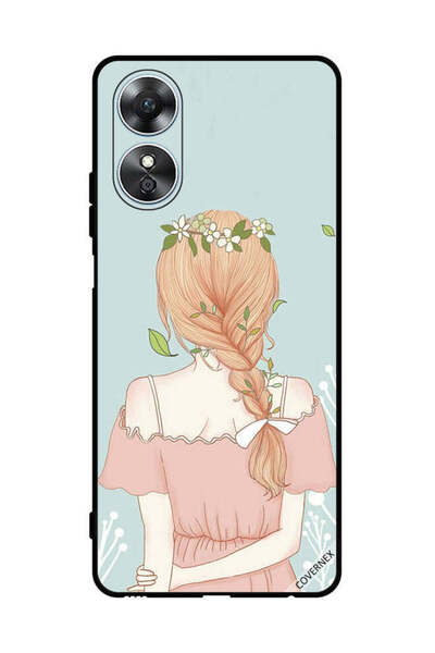 Covernex غطاء حماية لهاتف Oppo A17 بفتاة واقفة بمظهر لطيف