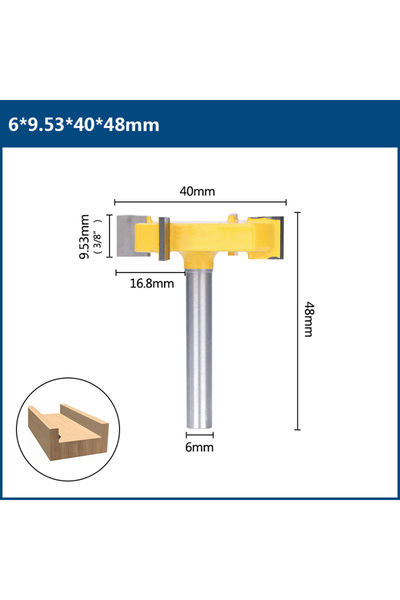 Choice3 6x9.53x40x48 XCAN 1pc 4-Edge T-Type Slotting Cutter 6mm Shank Carbide...