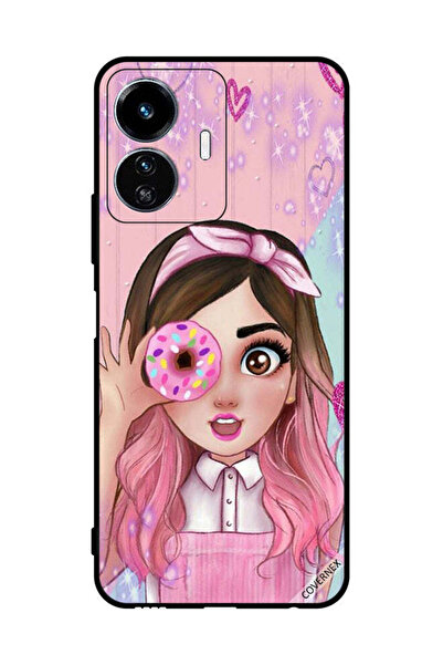 Covernex غطاء حماية لهاتف فيفو Y77e - رسم فتاة محبة للدونات