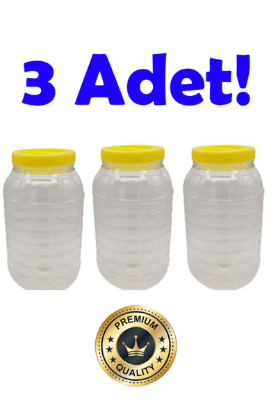 pet 3 Pcs Canister 5 Liter Cheese Pickle Olive Paste Pulses Plastic Storage Container