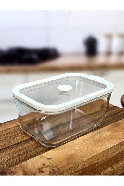 AROW Arow Fruta Glass Vacuum Storage Container 800 ml Tkebt White