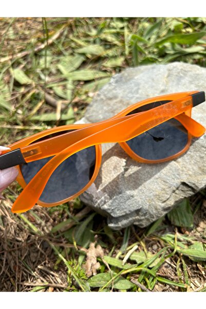 Ferrucci Transparent Orange Matte Rectangular Framed Black Glass Brand Model Unisex Sunglasses