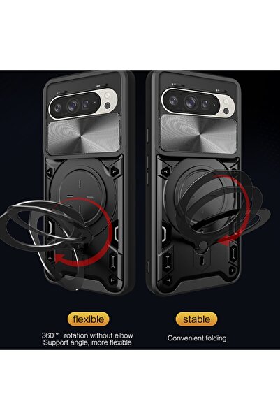 SKYDDAR INNOVATION Θήκη για Google Pixel 9 / Pixel 9 Pro, CamGuard Pro, Μαγνητικό δαχτυλίδι, σετ αυτοκόλλητων, Μπλε