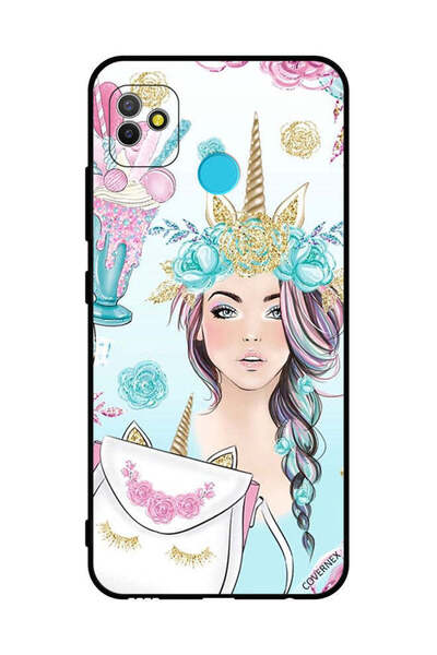 Covernex Protective Case Cover For Tecno Pop 5 Eyelashes On Bag & Unicorn Girl