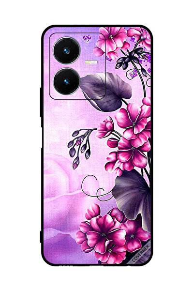 Covernex غطاء حماية لهاتف فيفو Y22 بخلفية زهور رومانسية