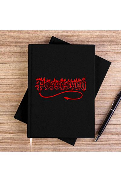 Z zepplin Possessed Red Logo Black Unlined Canvas Notebook