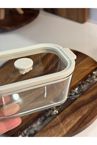 AROW Arow Fruta Glass Vacuum Storage Container 800 ml Tkebt White